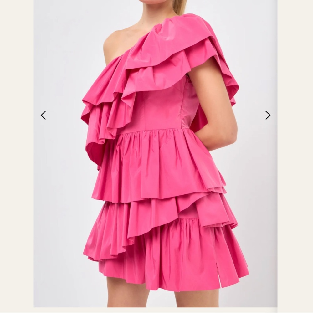 Endless Rose One-Shoulder Ruffled Mini Dress - Picture 4 of 6